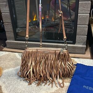 Rebecca Minkoff Metallic Bronze Fringe Crossbody